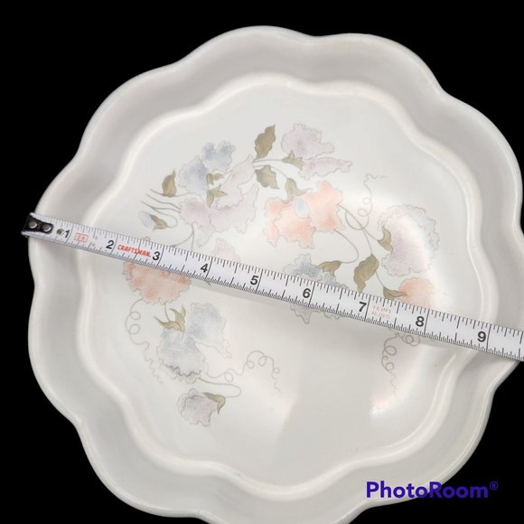 Denby 9.5" Scalloped Quiche Pie Dish Dauphine Floral Pattern England Stoneware - Picture 4 of 7